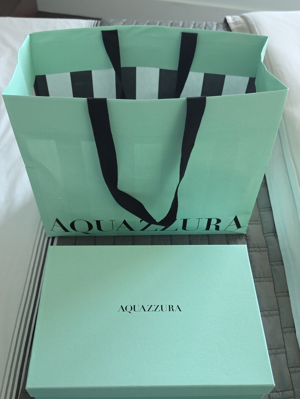 Aquazzura Mint Green Shopping Bag and Matching Box